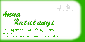 anna matulanyi business card